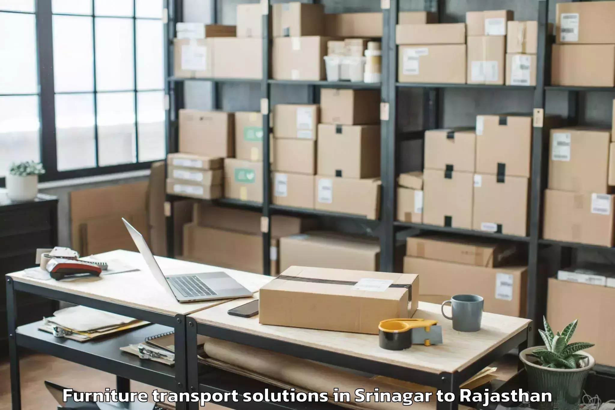 Affordable Srinagar to Sambhar Furniture Transport Solutions